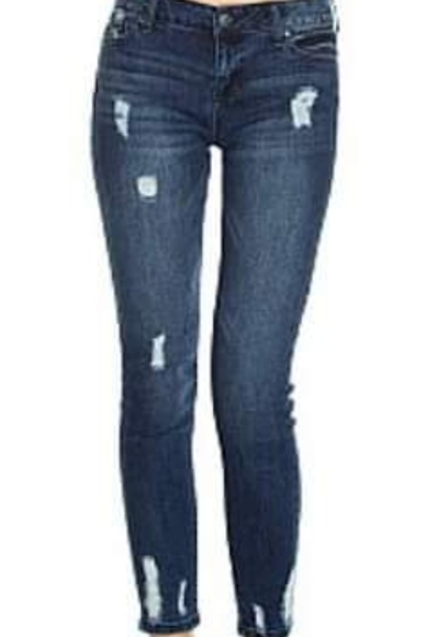 Mid Rise Distressed Skinny Ankle Jeans - Picture 1 of 1